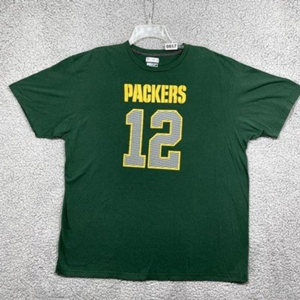Green Bay Packers Aaron‎ Rodgers Mens 2XL Green NFL Football T-Shirt 0857